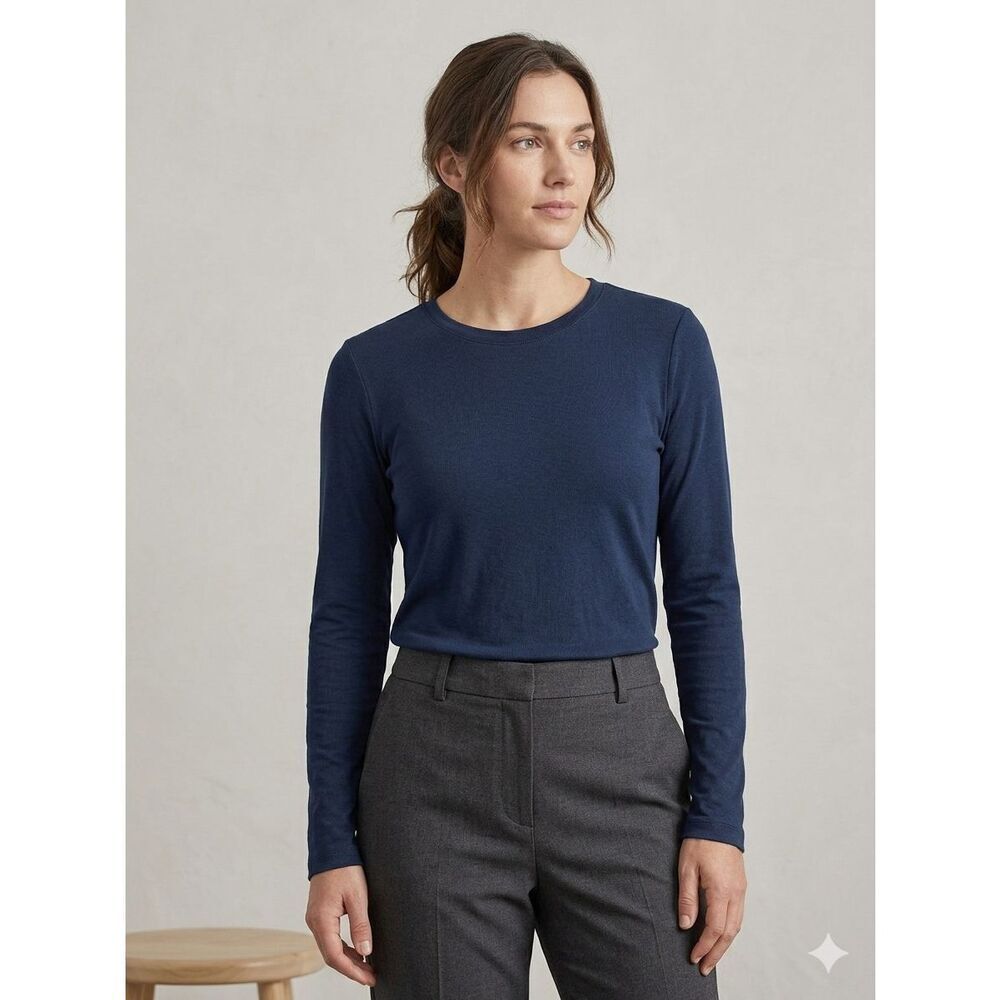 Allbirds women’s TrinoXO Long Sleeve Tee - Deep Navy Blue - Size Medium